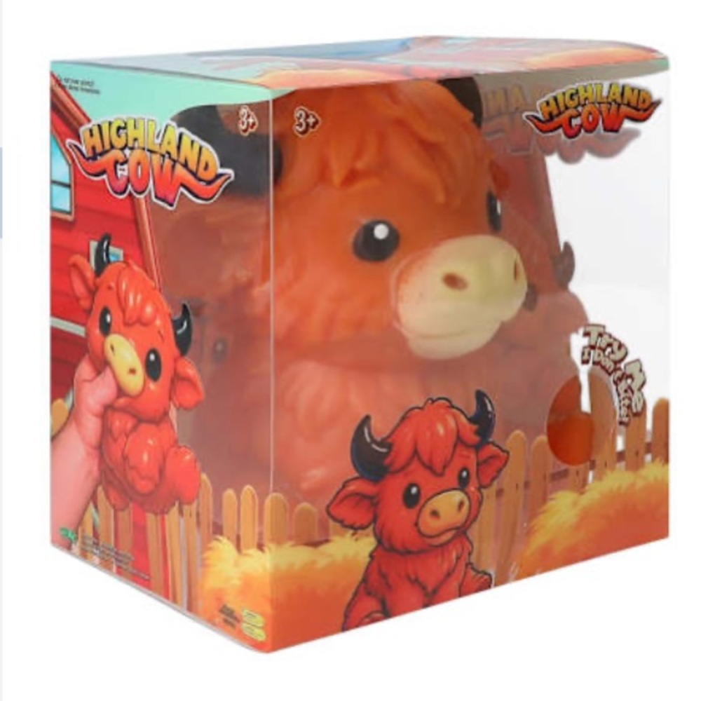 Squishy Squeeze Highland Cow Jumbo Toy - Picture 3 of 5